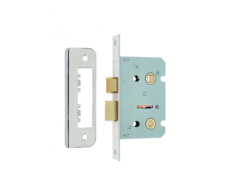 63mm NP Bathroom lock square forend