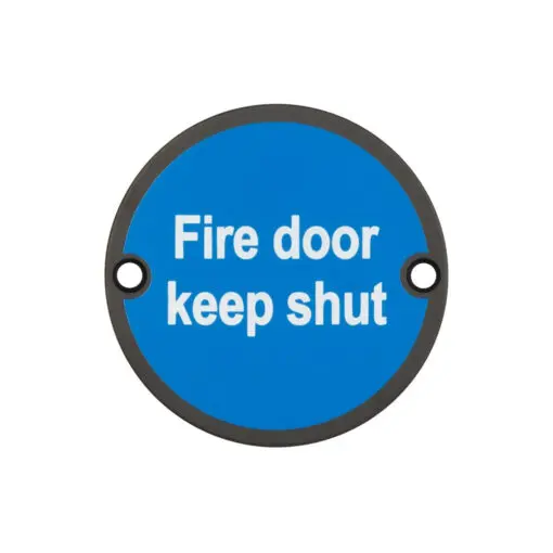 Stainless Steel Fire Door Keep Shut 75mm Black
