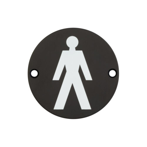 Stainless Steel Male Symbol 75mm Satin Black