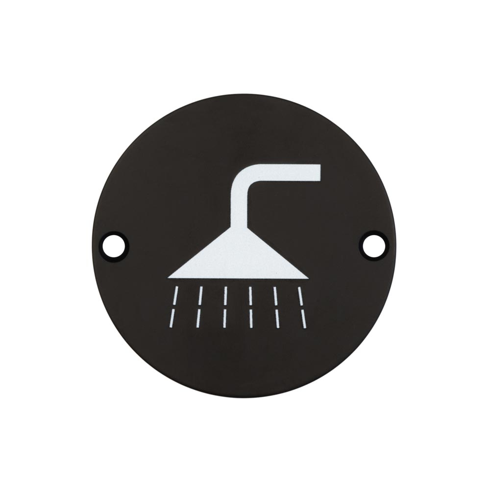 Stainless Steel Shower Symbol 75mm Black