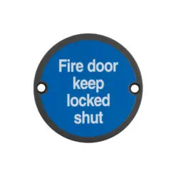 Stainless Steel Fire Door Keep Locked Shut 75mm Black