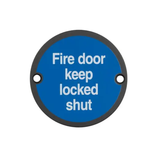Stainless Steel Fire Door Keep Locked Shut 75mm Black