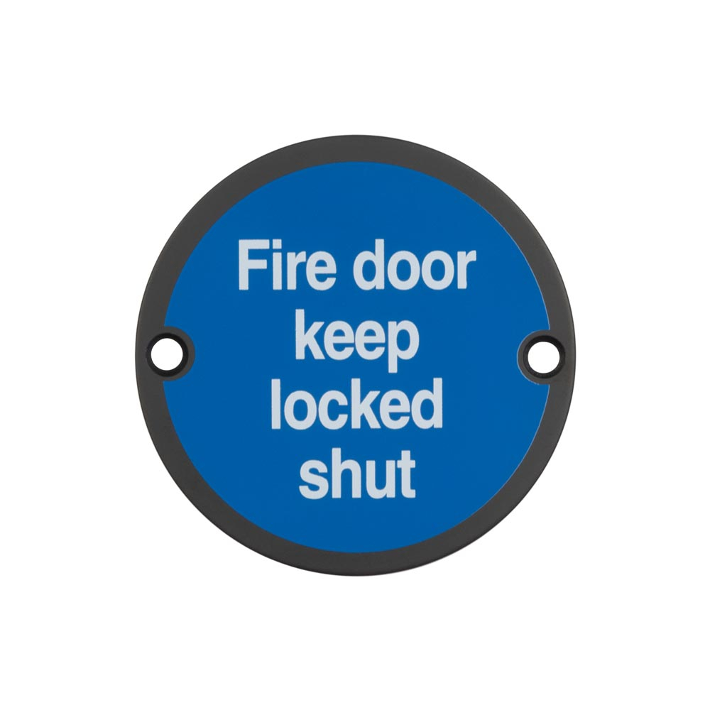 Stainless Steel Fire Door Keep Locked Shut 75mm Black