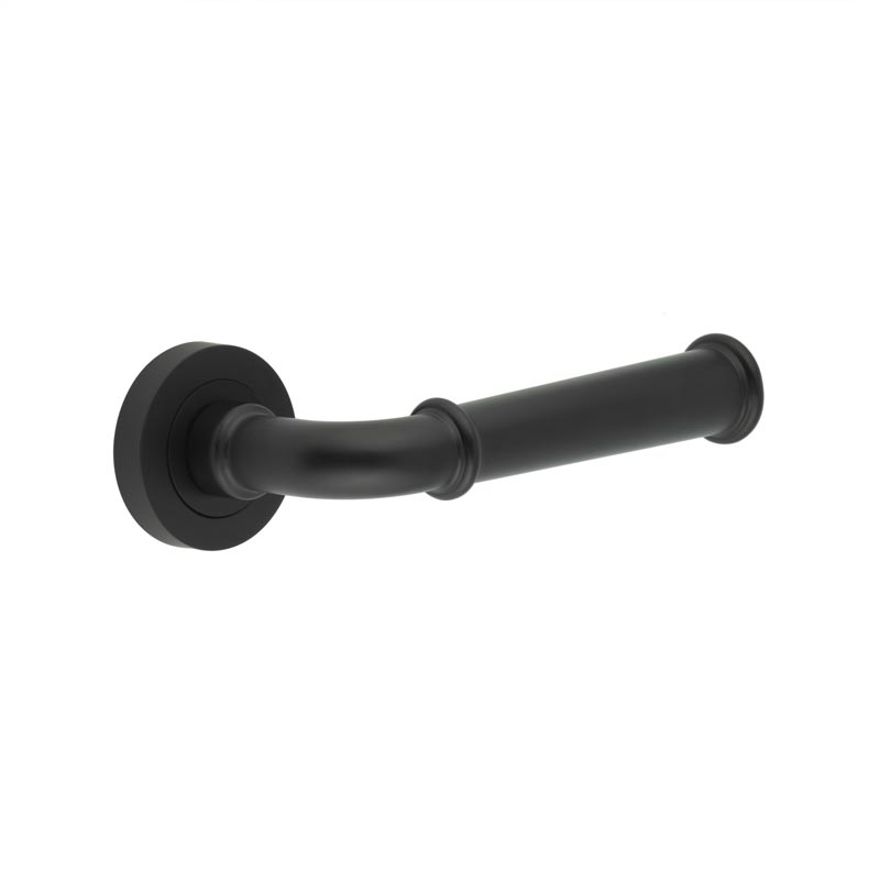 Classic Matt Black Lever on rose