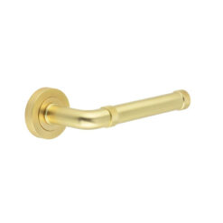 Midtown Satin Brass lever on rose