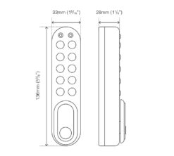 CODELOCKS KL1000 G3 Electronic Kitlock Cabinet Lock Vertical Silver