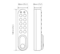CODELOCKS KL1000 G3 Electronic Kitlock Cabinet Lock Vertical Silver