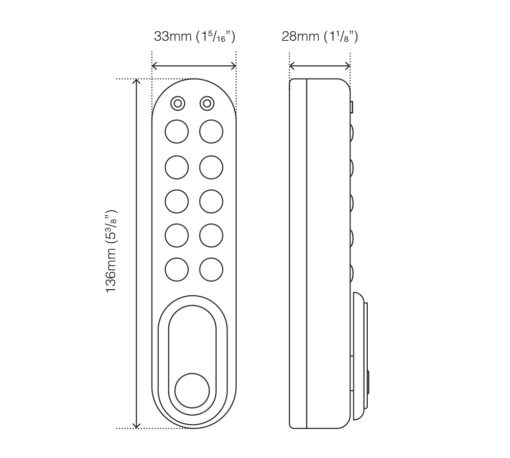 CODELOCKS KL1000 G3 Electronic Kitlock Cabinet Lock Vertical Silver