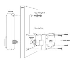 CODELOCKS KL1000 Classic Lock Silver Grey c/w Plastic Slam Latch