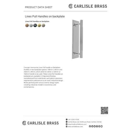 Carlisle Brass BP710BAB168AB Lines Pull Handles on backplate 168mm Antique brass