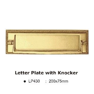 LP430PB Letter Plate with Knocker