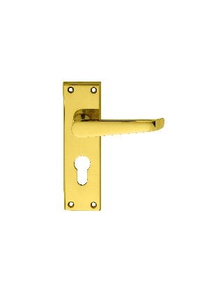 CARLISLE BRASS - M30Y-BP VICTORIAN LEVER ON BACKPLATE - LOCK EURO PROFILE 47.5MM C/C