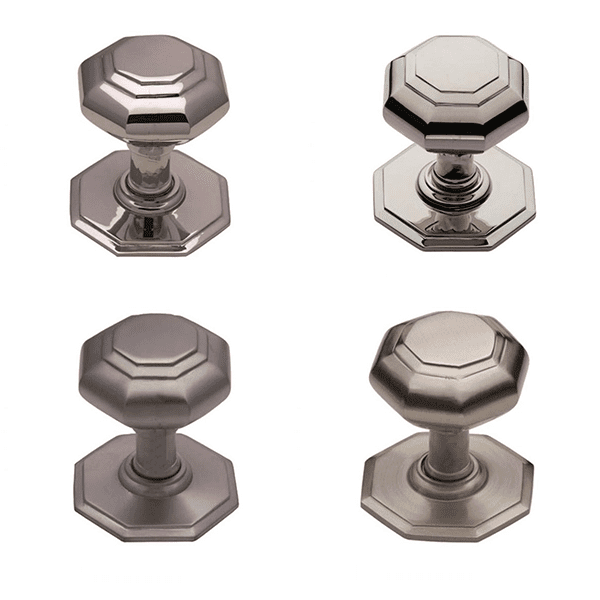 Oct Centre Door Knob - 100mm - Polished Chrome