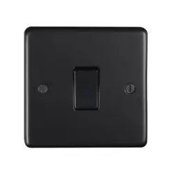 Eurolite Mb20Aswb 1 Gang 20Amp Dp Switch Round Edge Matt Black Plate Black Rocker