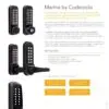 CODELOCKS Mechanical Digital Locks Marine 200 series Mortice Latch Back to Back Black Marine Grade
