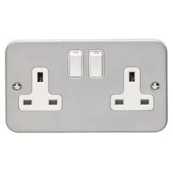 Eurolite Mc2Sow 2 Gang 13Amp Dp Switched Socket Metal Clad