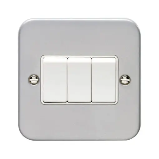 Eurolite Mc3Sww 3 Gang 10Amp 2Way Switch Metal Clad