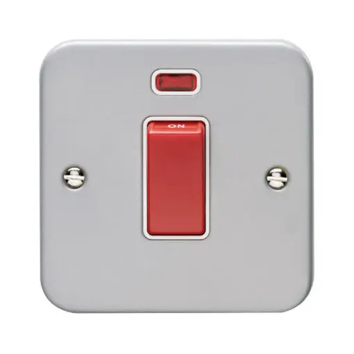 Eurolite Mc45Aswnsw 1 Gang 45Amp Dp Switch With Neon Metal Clad