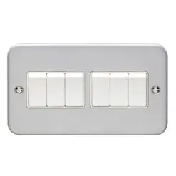 Eurolite Mc6Sww 6 Gang 10Amp 2Way Switch Metal Clad