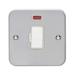 Eurolite Mcuswfnw 13Amp Unswitched Fuse Connection Unit With Neon Metal Clad