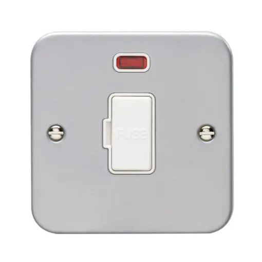 Eurolite Mcuswfnw 13Amp Unswitched Fuse Connection Unit With Neon Metal Clad