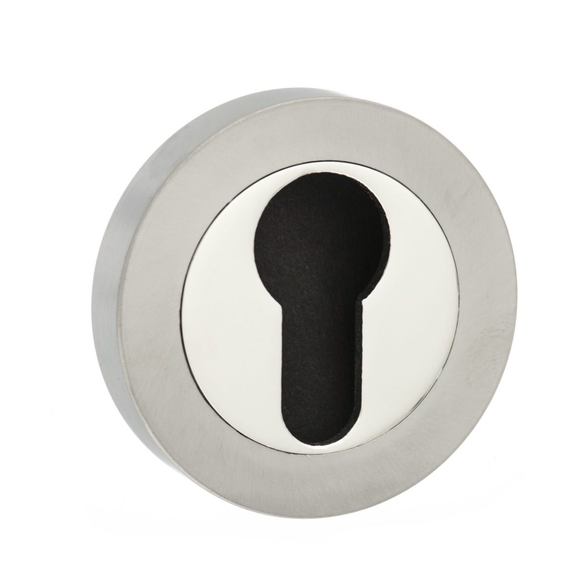 STATUS Euro Escutcheon on Round Rose - Satin Nickel/Nickel Plate S3ESCERSNNP