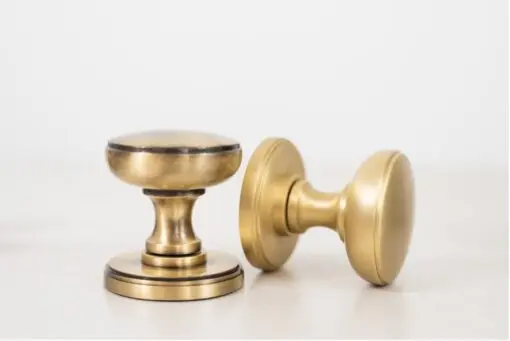 Millhouse Brass Edison Solid Brass Domed Mortice Knob on Concealed Fix Rose - Satin Brass MH400DMKSB