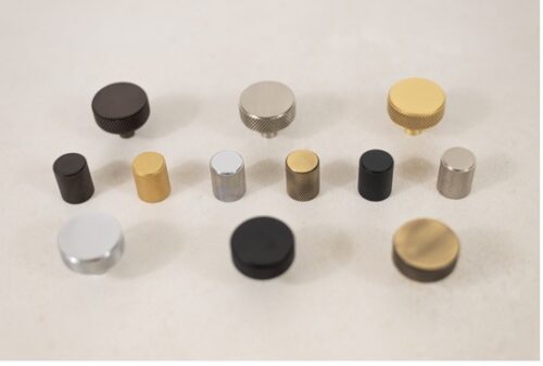 Millhouse Brass Watson Cylinder Knurled Cabinet Knob on Concealed Fix - Urban Dark Bronze MHCK1820UDB