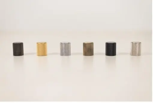 Millhouse Brass Watson Cylinder Knurled Cabinet Knob on Concealed Fix - Urban Dark Bronze MHCK1820UDB