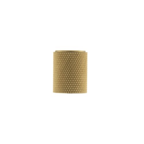 Millhouse Brass Watson Cylinder Knurled Cabinet Knob on Concealed Fix - Satin Brass MHCK1820SB