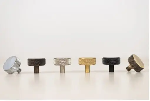 Millhouse Brass Hargreaves Disc Knurled Cabinet Knob on Concealed Fix - Urban Dark Bronze MHCK1935UDB
