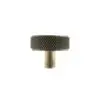 Millhouse Brass Hargreaves Disc Knurled Cabinet Knob on Concealed Fix - Antique Brass MHCK1935AB