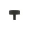 Millhouse Brass Hargreaves Disc Knurled Cabinet Knob on Concealed Fix - Matt Black MHCK1935MB