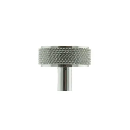 Millhouse Brass Hargreaves Disc Knurled Cabinet Knob on Concealed Fix - Polished Chrome MHCK1935PC