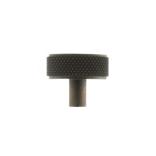 Millhouse Brass Hargreaves Disc Knurled Cabinet Knob on Concealed Fix - Urban Dark Bronze MHCK1935UDB