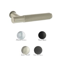 Millhouse Brass Crompton Lever Door Handle on Concealed Round Rose - Satin Nickel MHCR100SN