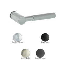 Millhouse Brass Mason Lever Door Handle on Concealed Round Rose - Satin Nickel MHCR500SN