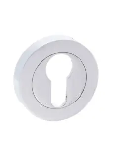 Millhouse Brass Euro Escutcheon on Round Rose - Polished Chrome MHREPC