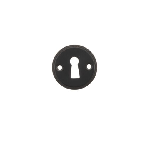 Millhouse Brass Solid Brass Open Key Hole Escutcheon - Matt Black MHRKEMB