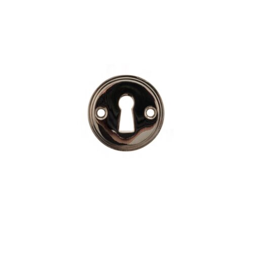 Millhouse Brass Solid Brass Open Key Hole Escutcheon - Polished Nickel MHRKEPN