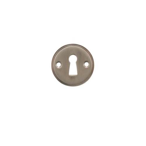 Millhouse Brass Solid Brass Open Key Hole Escutcheon - Satin Nickel MHRKESN