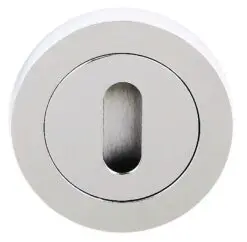 Millhouse Brass Key Escutcheon on Round Rose - Polished Chrome MHRKPC