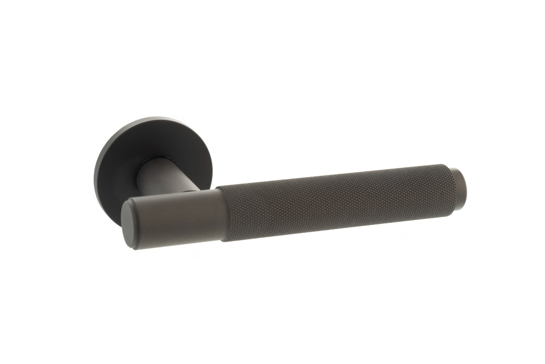 Millhouse Brass Crompton Designer Lever on 5mm Slimline Round Rose - Urban Dark Bronze MHSR100UDB