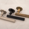 Millhouse Brass Stephenson Designer Lever on 5mm Slimline Round Rose - Matt Black MHSR250MB