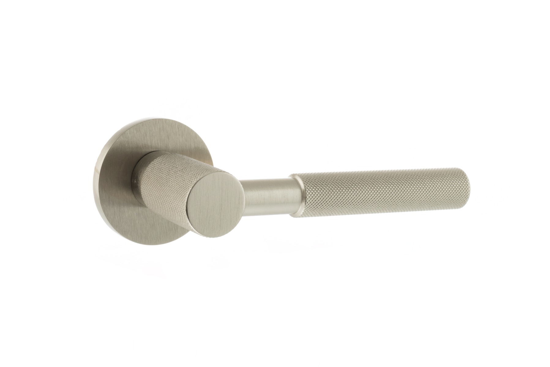 Millhouse Brass Mason Designer Lever on 5mm Slimline Round Rose - Satin Nickel MHSR500SN