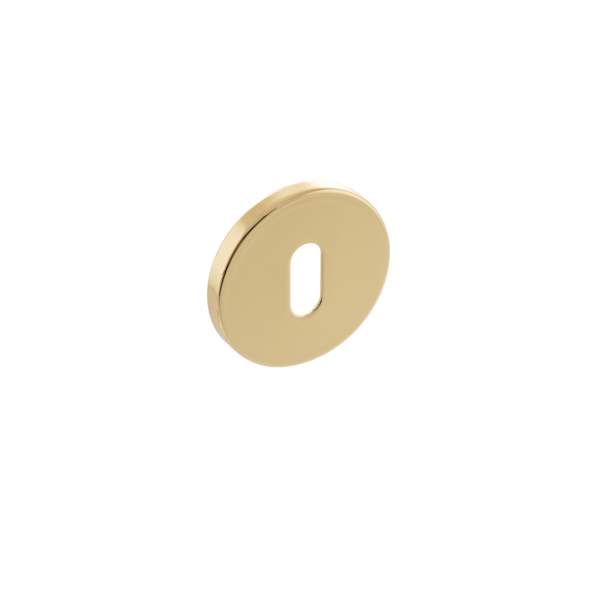 Millhouse Brass Key Escutcheon on 5mm Slimline Round Rose - Polished Brass MHSRKPB