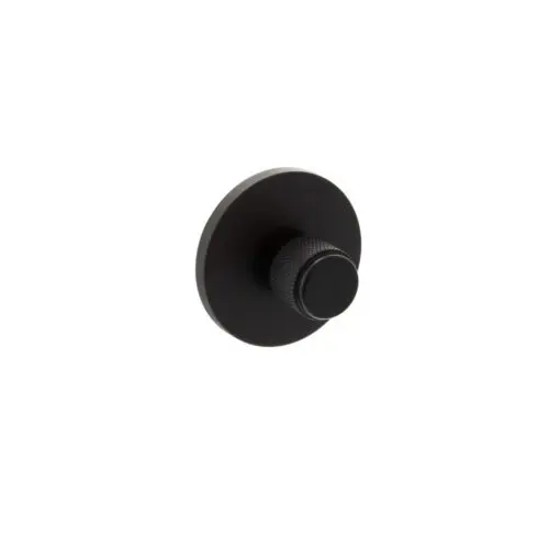 Millhouse Brass Knurled WC Turn and Release on 5mm Slimline Round Rose - Matt Black MHSRKWCMB