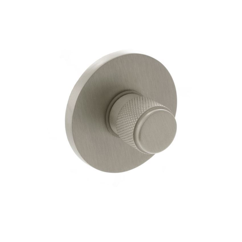 Millhouse Brass Knurled WC Turn and Release on 5mm Slimline Round Rose - Satin Nickel MHSRKWCSN