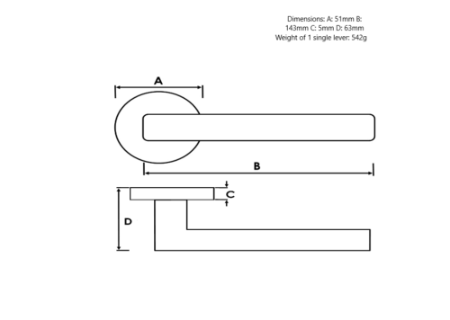 Millhouse Brass Crompton Designer Lever on 5mm Slimline Round Rose - Urban Dark Bronze MHSR100UDB