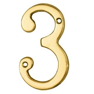 CARLISLE BRASS - N3-BP NUMERAL NO. 3